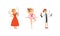 Multitasking People Collection, Girls with Many Hands Singing, Dancing, Doing Scientific Research Cartoon Style Vector
