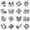 Multitool icons set, outline style