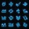 Multitool icons set vector neon