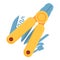 Multitool pliers icon, cartoon style
