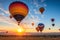 A multitude of balloons flying in the sky