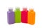 Multitude of plastic color bottles