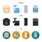 Multivarka, refrigerator, meat grinder, gas stove.Household set collection icons in cartoon,black,flat style vector