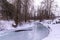 Multnomah creek covered in snow and ice after a massive snowfall