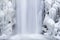 Multnomah Falls Frozen in Winter Closeup