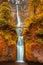 The Multnomah Falls, a waterfall along a historic river highway in Oregon