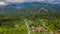 Mulu village with tropical forest and mountains near Gunung Mulu national park. Borneo. Sarawak.