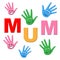 Mum Handprints Represents Mamma Childhood And Ma