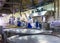 MUMBAI,iNDIA- 21 nOVEMBER 2019: iNDUSTRIAL COOKING: MANY MEN COOKING FOR A LARGER CROWD IN A INDUSTRIAL KITCHEN