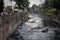 Mumbai,India,August-25-2019:Open sewage gutter running through busy resedential location: Open sewage poses health hazards to