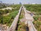 Mumbai, India - December 17, 2019: A thick pipe in a poor area of Mumbai.