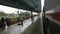 Mumbai to Pune train journey in rainy days in hill area, train leaving station Lonavala .