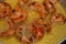 Mumbar fried in deep oil, It is a stuffed intestines with minced meat, rice, tomato paste, onion, salt, black pepper, allspice