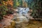 Mumlava Waterfall in Autumn Forest