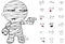 Mummy cartoon emotions set 3