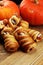 Mummy sausages scary halloween party food decoration wrapped in