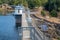 Mundaring Weir drinking water reservoir of Perth Australia side view