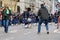 MUNICH, BAVARIA, GERMANY - MARCH 11, 2018: Bagpipers in traditi