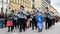 MUNICH, BAVARIA, GERMANY - MARCH 13, 2016: musician group of Unterpfaffenhofen in traditional Bavarian clothing playing trumpets