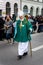 MUNICH, BAVARIA, GERMANY - MARCH 13, 2016: old man disguised as an Irish bishop at the St. Patrick`s Day Parade on March 13, 2016