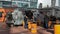 MUNICH, BAVARIA, GERMANY - MARCH 13, 2019: Street food from a themed truck at the airport.