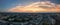 Munich city panorama at sunrise made by a drone to catch the beautiful city as a panorama.