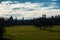 Munich Cityscape Bright Blue Cloudy Sky in Englisher Garten