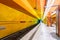 Munich, GERMANY - 18 February: Candidplatz metro subway station, with people waiting on a platform