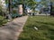 Munich, Germany, 2019 April 19: overflow of a trash can next to a bench near Munich central.