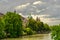 Munich Germany, city skyline at Saint Lukas Church and Isar River