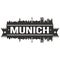 Munich Germany Euro Europe Icon Vector Art Design Skyline Flat City Silhouette Editable Template