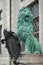 MUNICH, GERMANY/EUROPE - SEPTEMBER 25 : Statue of a green Lion