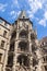 Munich, Germany - July 6, 2022: The Prunkhof, the magnificent courtyard of the new town hall MÃ¼nchen. A labyrinth is paved in the