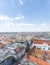 Munich, Germany - July 6, 2022: View of the MÃ¼nchen skyline, aerial view from one of the two towers of the MÃ¼nchner Dom or