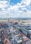 Munich, Germany - July 6, 2022: View of the MÃ¼nchen skyline, aerial view from one of the two towers of the MÃ¼nchner Dom or