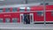 Munich, Germany - Jun 1st 2018: Passengers boarding Region Bahn train in Germany