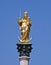 Munich, Germany -Marienplatz, golden Virgin Mary statue