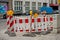 Munich, Germany - October 07, 2018: Sidewalk fencing.