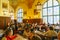 MUNICH, GERMANY - OCTOBER 14, 2017: Interior of main beer restaurant Hofbrauhaus