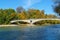 Munich, Germany - October 20, 2017: Kabelsteg bridge thru Isar