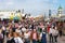 Munich, Germany-September 27,2017: Crowds of people at Oktoberfest on Munich`s Theresienwiese is the biggest beer festival