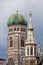 Munich, Germany - view of a clock tower of the Frauenkirche