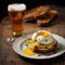 Munich Helles Lager Eggs: A Toast With Fried Egg And Beer Topping