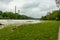 munich, isar, brudermuehlbruecke, Mai 22, 2019: storm deep axel is flooding the isar in munich