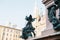 Munich, October 29, 2017: Angel warrior statue in Marienplatz.