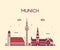 Munich skyline vector illustration linear style