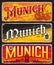 Munich travel stickers and plates, Germany signs