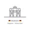 Munich Victory Gate and German flag vector icon