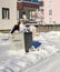 Municipal cleaning works disrupted due to snowfall, wastes accumulating in garbage cans