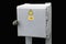 Municipal electrical grey outdoor cabinet with padlock